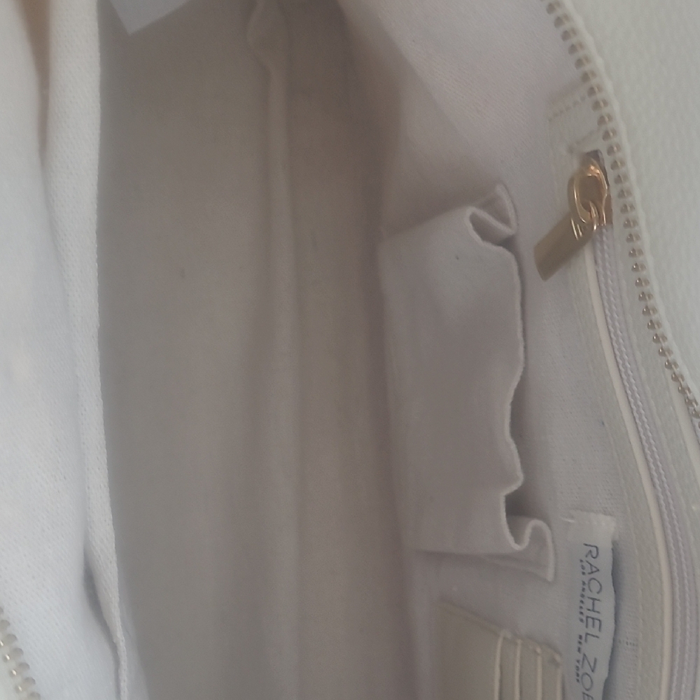 Rachel Zoe Woven Straw Tote White Tan Beach Bag w/ Wallet Large - Picture 4 of 16